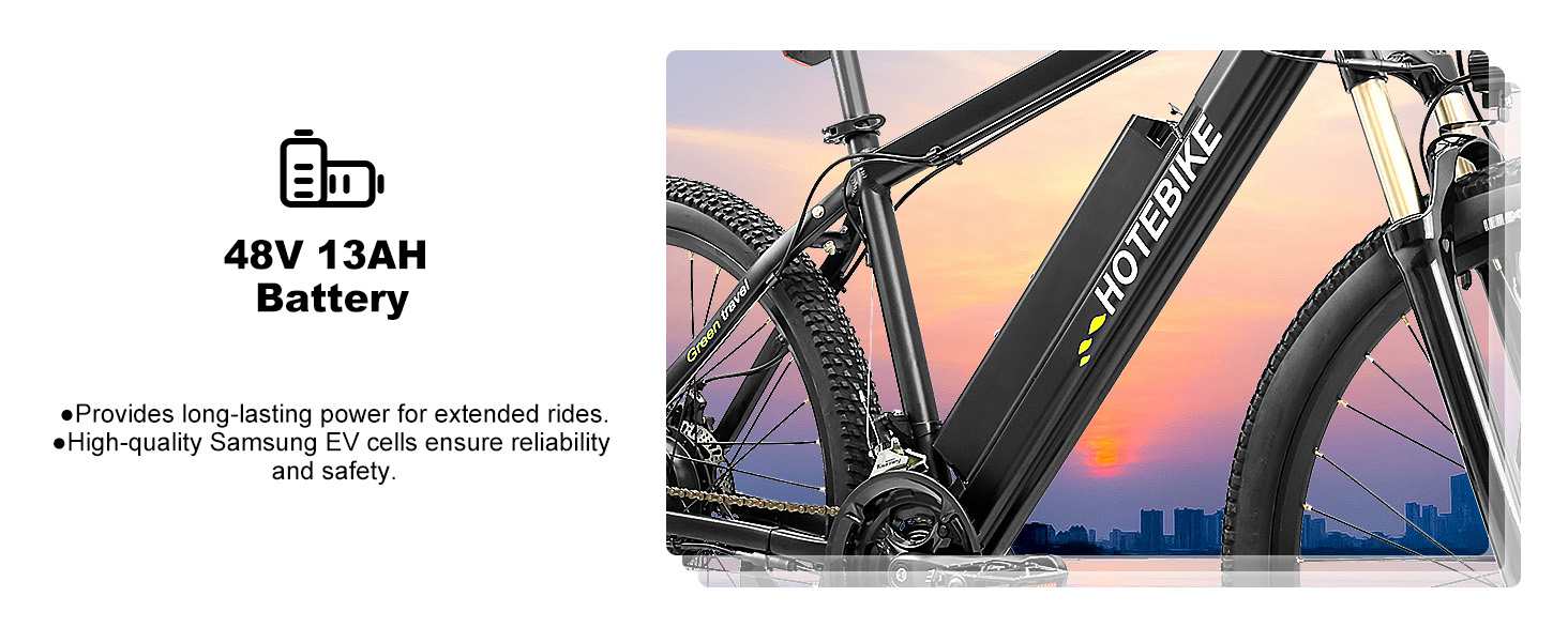 HOTEBIKE Bicicleta de Montaña Eléctrica 48V 500W 26 Ebike con Batería Oculta – Potente Commuter Todoterreno 4 HOTEBIKE Bicicleta de Montaña Eléctrica 48V 500W 26 Ebike con Batería Oculta – Potente Commuter Todoterreno - Bicicleta Eléctrica de Montaña - 4