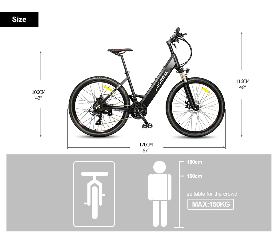 48V 500W E city bike 26" bicicleta eléctrica con batería oculta A5AH26 en venta 9 48V 500W E city bike 26