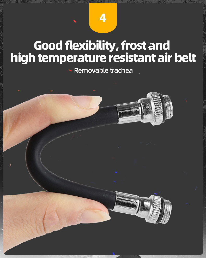 HOTEBIKE Mini Portátil Inflador de Alta Presión para Bicicleta – 100 PSI, Cuerpo de Aluminio, Válvula Universal, Manguera Integrada - HOTEBIKE - 5