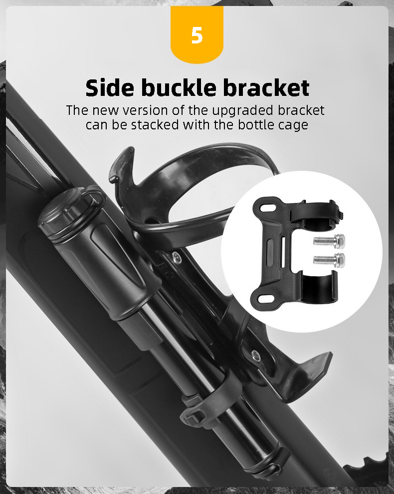 HOTEBIKE Mini Portátil Inflador de Alta Presión para Bicicleta – 100 PSI, Cuerpo de Aluminio, Válvula Universal, Manguera Integrada - HOTEBIKE - 6