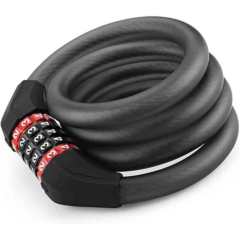 ROCKBROS 5-Digit Combination Bike Cable Lock – 47-Inch Heavy-Duty Security Lock, Anti-Cut & Waterproof, Keyless Convenience